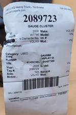 2008 VOLVO VNL USED INSTRUMENT CLUSTER P#21014196-001