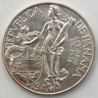 Panama 1 Balboa 1947 Silber UNC