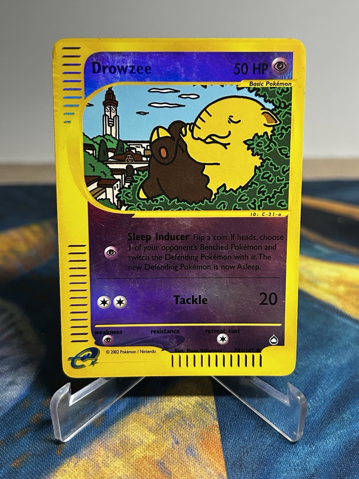 Drowzee Reverse 74a/147 Alternate Reverse Holo E Reader Pokemon Card DMG Back