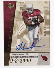 Thomas Jones 2006 Upper Deck Rookie Debut Game Dated Autograph Card Auto /40. rookie card picture