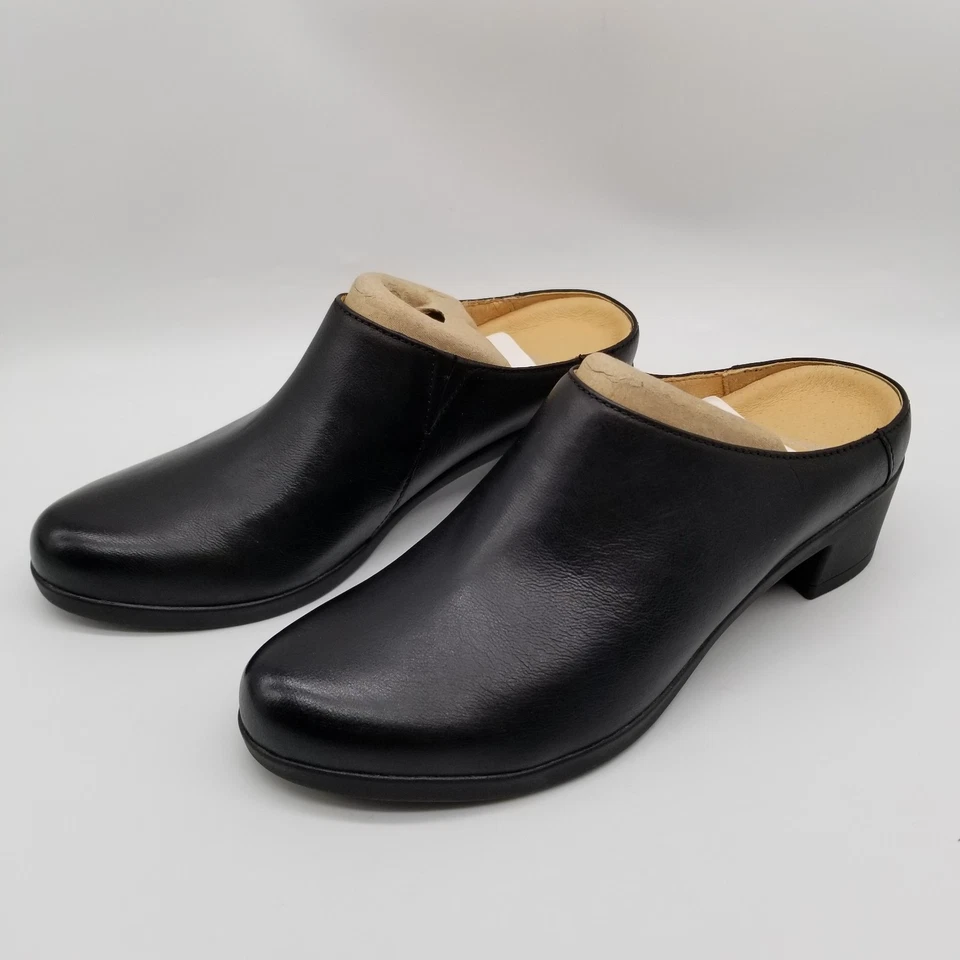 Dansko Carrie Slip-On Mule Mujer Talla 38 EE. UU. 7-7,5 Cuero Negro Tacón Deslizante Bloque Foto 3 de 4