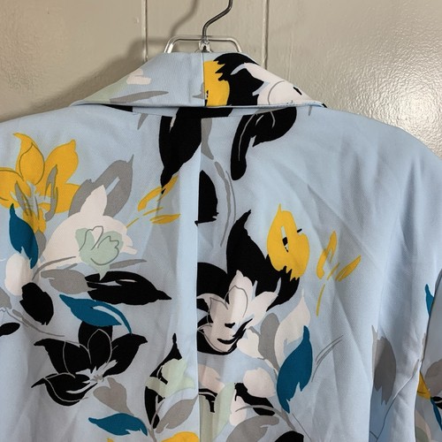 Lane Bryant Blue Multi Floral Long Sleeve Open Career Casual Blazer 26P 28P - Picture 8 of 8