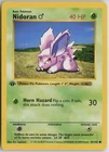 Nidoran M 55/102 Common Base Set Shadowless Pokemon 1st Edition Lightly Played