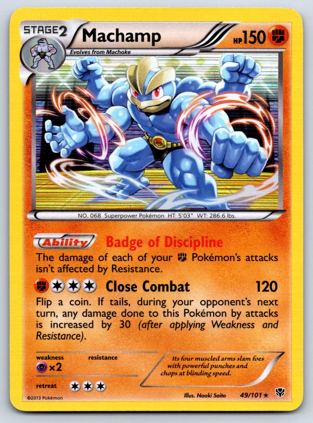 Machamp - Holo Rare - Plasma Blast 49/101 Pokemon Card NM