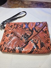 Simply Vera Wang V Flap Snakeskin Patterned Clutch Wristlet NWOT Never Used...