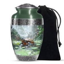 Turtle on Island Decorative Urn for Ash Adult Mom Dad,memorial Gift, 10 Inch