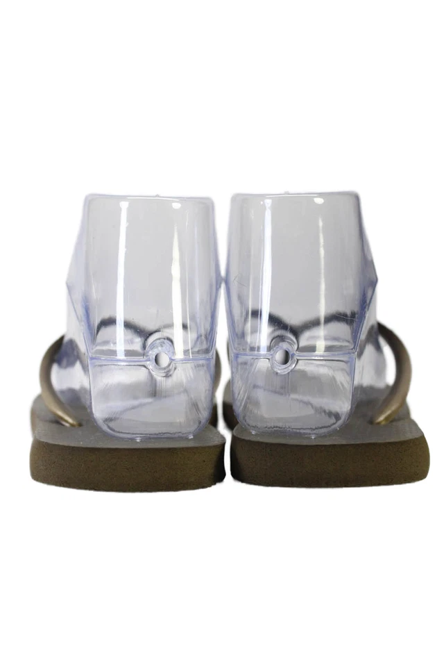 Chanclas informales planas con correa de tanga texturizada Havaianas para mujer bronce talla 7 Foto 3 de 4