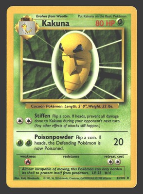Kakuna Base Set #033/102 Pokemon