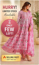 Floral Cotton Anarkali Kurta Palazzo Set, Indian Ethnic Festive Wear