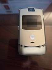 RETRO Original Motorola RAZR V3 Silver 2G Flip Phone for Cingular With Battery