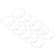 12Pack Cable Key Rings 6-inch 155mm Wire Keychain Twist Loops White