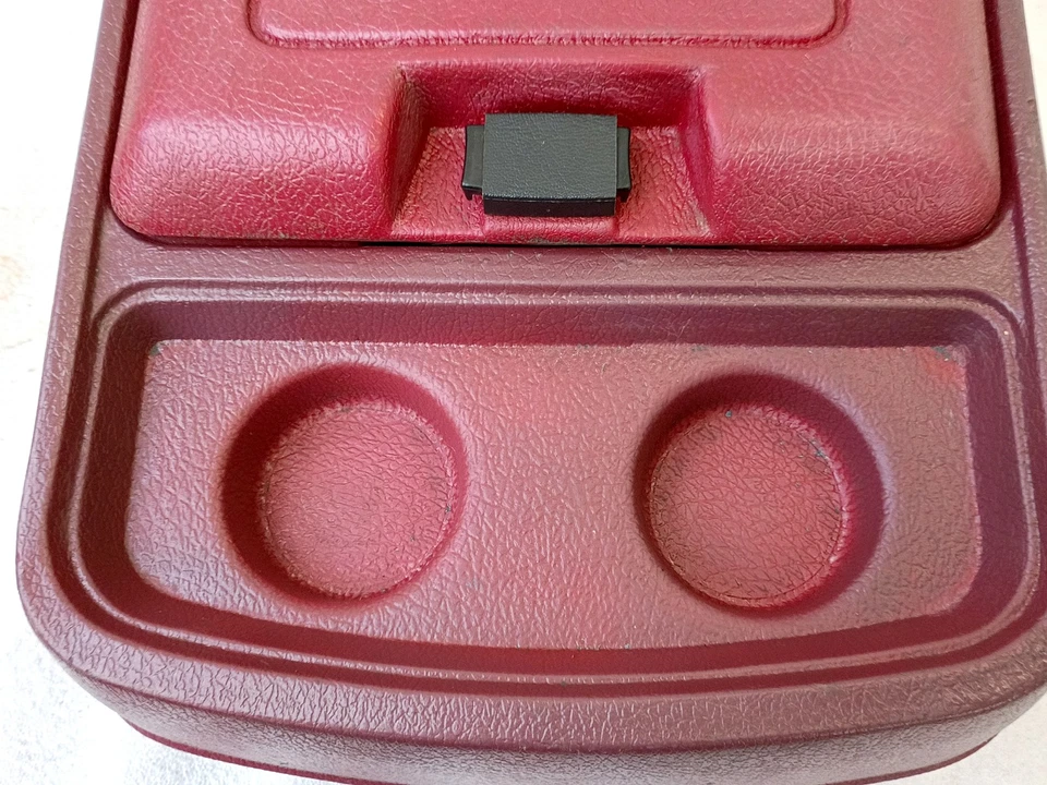 80-91 Red Center Console w/ Cup Holders F150 F250 F350 Bronco OEM - Image 3 of 4
