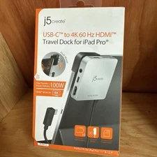 J5 Create JCD612 USB-C to 4K 60 Hz HDMI Travel Dock for iPad Pro New Free Ship