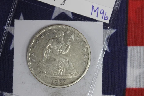 1877-S Liberty Seated Half Dollar - Fine Condition - Cleaned (M96)