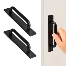 2 Pack Adhesive Cabinet Pulls, Aluminum Alloy Stick On Drawer Handles, No Dri...