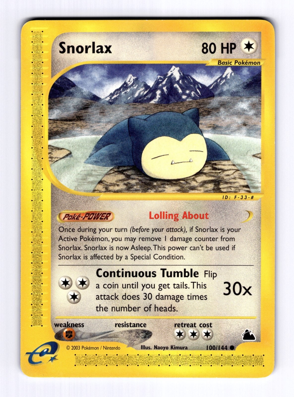 Snorlax Skyridge #100 (2003) Common NM Pokemon