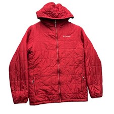 Columbia Kids XL 18/20 Red Quilted Puffer Jacket Fleece Lined Hooded XB0098