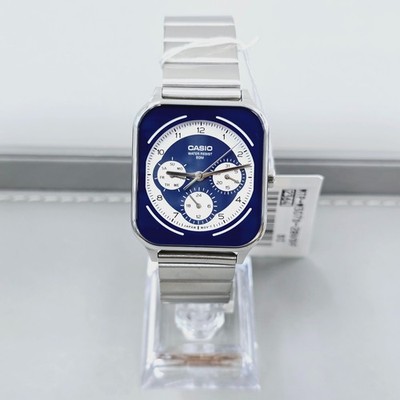 Casio Standard Series MTP M307D 2B Blue Dial Stainless Steel Multi Function dial