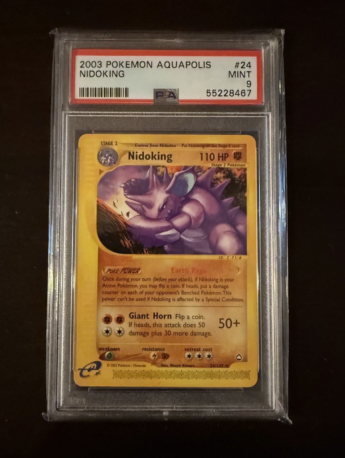 Pokémon 2003 Aquapolis Nidoking 24/147 PSA 9 MINT