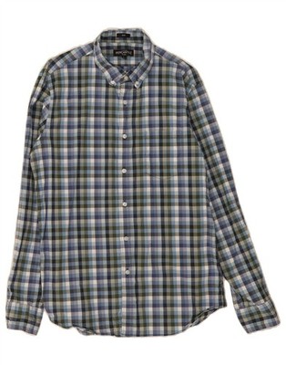 J. CREW Herren Mercantile Flex Slim Hemd Large blau kariert Baumwolle CS14