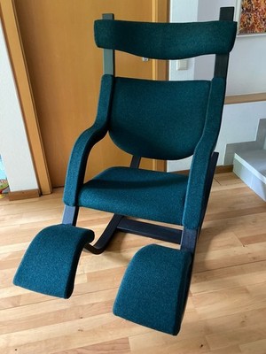 Relaxsessel Varier Gravity Esche schwarz/Wolle dunkelgrün, 2024, sehr gut