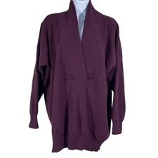 Vintage ESPRIT Essentials Wool Blend Sweater Sz. M Burgundy Oversized Cozy