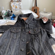 Levi's Kids Jean Jacket Trucker Red Tab Youth Levi Denim Coat, Dark Wash 40