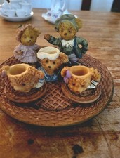 Vintage VTG Minature Bear Dollhouse Tea Set COLLECTIBLE
