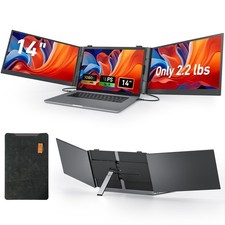 2.2lb Ultra-Light Laptop Screen Extender, 14" Triple Portable Monitor for Lap...