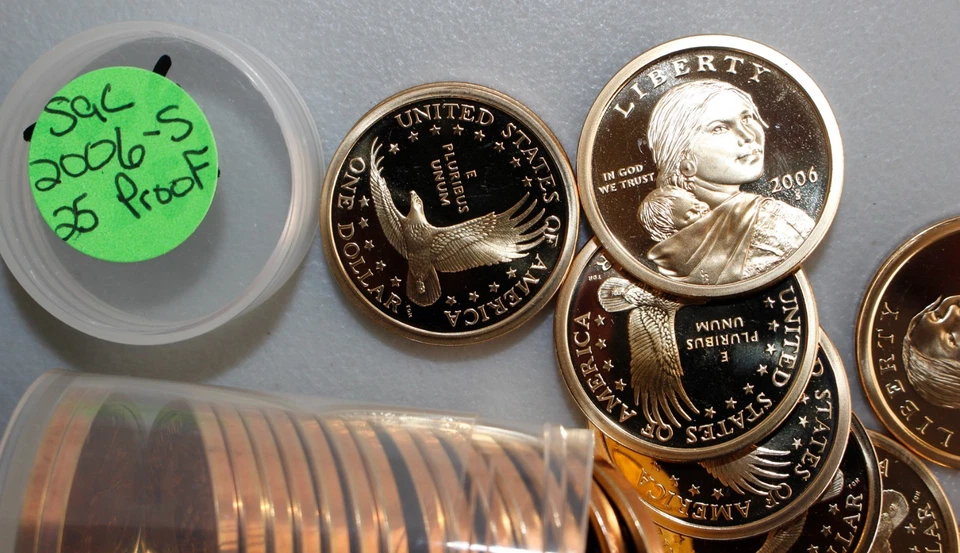 2006 S Sacagawea Native American $1 Coins Roll 25 Uncirculated Proof Dollars - Image 2 of 4