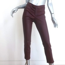 Helmut Lang Stretch Leather Skinny Pants Burgundy Size 4