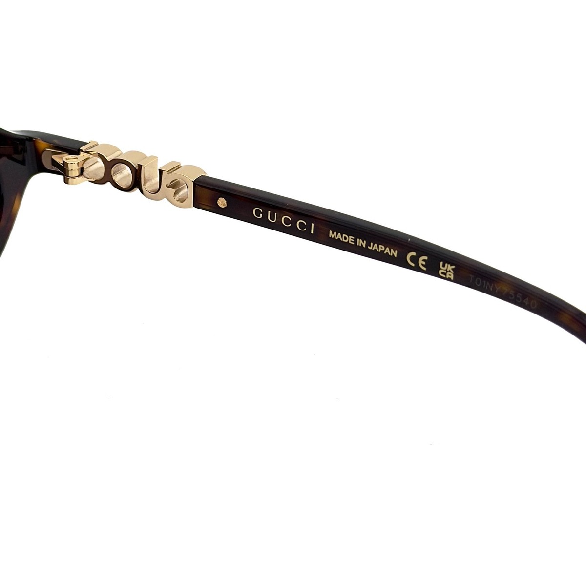 GUCCI 2153 Gg2153S Brown Havana Oval Narrow Unisex Logo 
