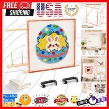 Rug Tufting Frame with Tufting Cloth, 35.5  x 35.5  Wooden Frame Rug Making S...