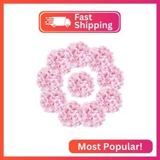 LUSHIDI 10PCS Silk Hydrangea Heads with Stems Artificial Flowers for Wedding Par