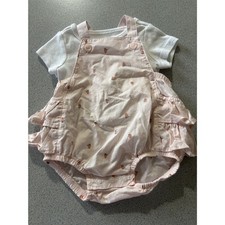 Carter's Strawberry Adjustable Romper with White T-Shirt Size- 3 Months