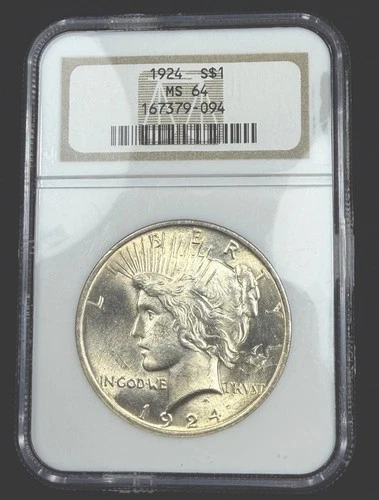 1924 NGC MS64 Peace Silver Dollar