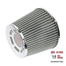 3-inch Cold Air Intake Filter 76mm, High Performance Clamp-On Engine Silver