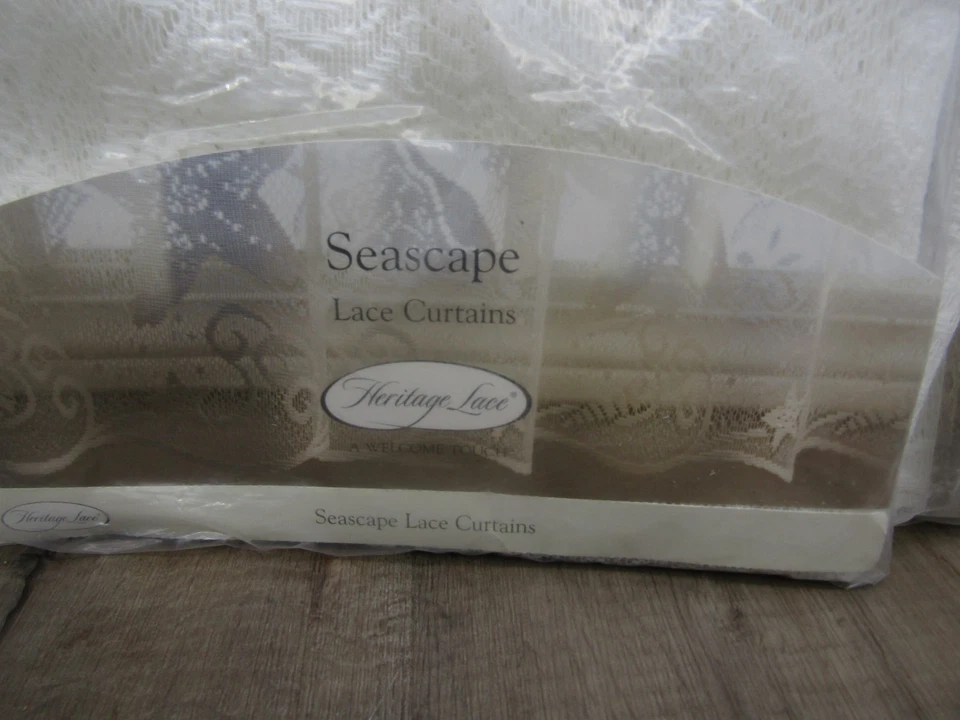 4x Cortina de paisaje marino blanca HERITAGE LACE incluye 3x 60x24" nivel y 1x 60x14" cenefa Foto 4 de 4