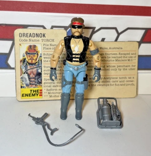 GI Joe Torch 1985 v1 *100% COMPLETE w/File Card, Near Mint!!* Dreadnok ARAH VTG