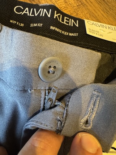 Calvin Klein Men's Slim Fit Stretch Pants Infinite Flex Gray 29W x 30 NWT - Picture 5 of 6