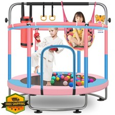 60" Toddler Trampoline Kids 5FT Indoor Outdoor Net 3-10Yr