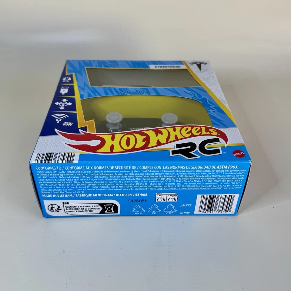Coche remoto Hot Wheels RC Tesla Cybertruck 2,4 GHz recargable compatible con pista Foto 4 de 4