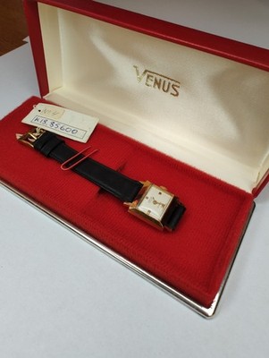 Venus Vintage 18K Gold Manual Watch NOS Rare Swiss Made Original Box & Sales Tag
