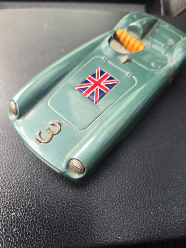 1958 Ferrari 813 Spyder Bandai Race Car British Flag tin car