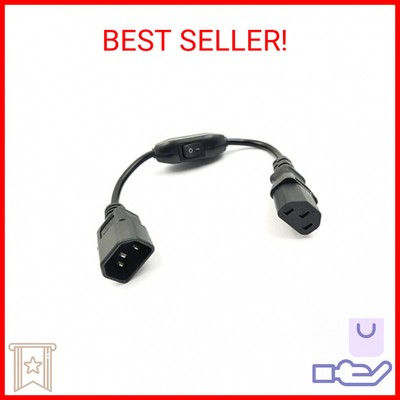Duttek Power Cord with Switch, PC Power Cord Inline Switch IEC 320 Mains Power C