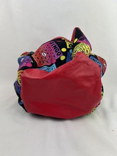 Vintage rote Bingo Tragetasche mit Taschen für Daubers Bingo Print Stoff - Bild 3 von 4