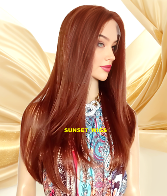 Auburn Red Beauty Wig #130 Amazon.com : 30 Inch Auburn Ginger Brown 360 Lace Front Wigs  main image 3