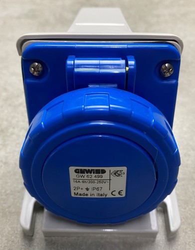 GEWISS GW62499 90 Degree SURFACE Socket Outlet, IP67, 2P + E, 16A, 200-250V - Foto 1 di 6