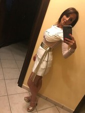 Elisabetta Franchi 🇮🇹 Body combinato Bianco borchie-Tg 38/40