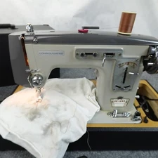 Vintage Sewing Machine W/ Case Deluxe Precision Premier Sewing Motor Japan Works